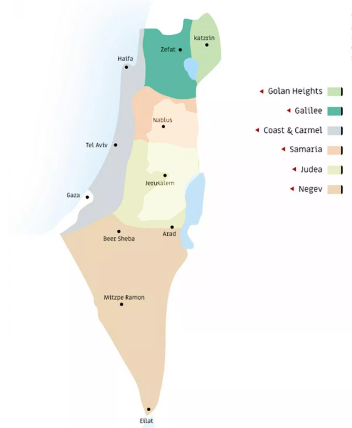 Israelische Weinregionen