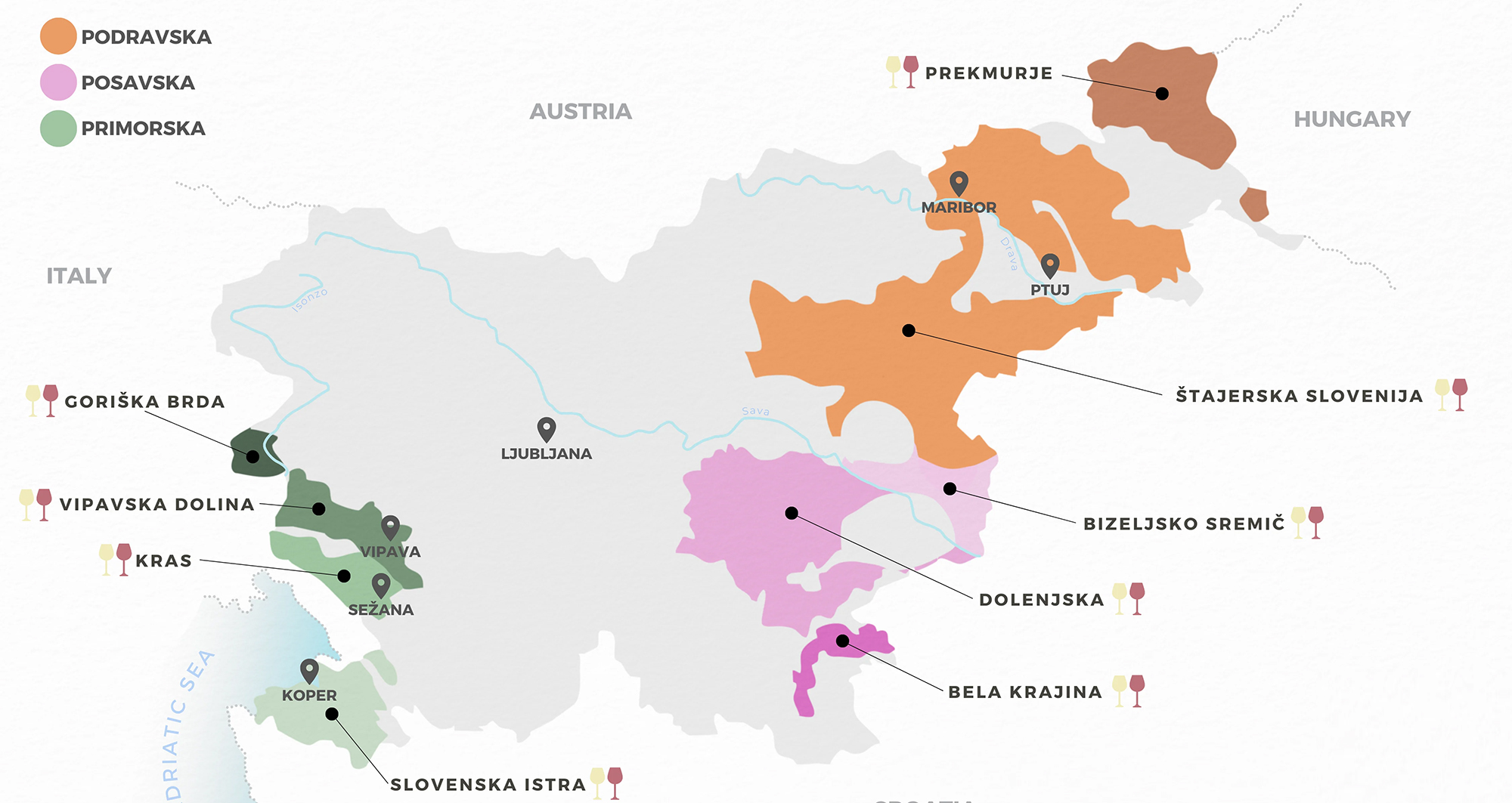 Slowenische Weinregionen